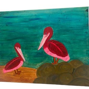 Acrylic bird animal painting artwork wall decor